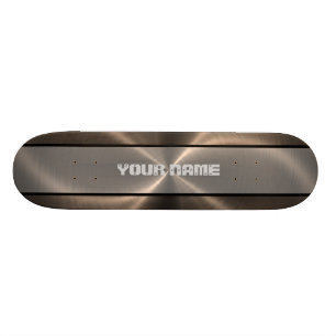 Skateboard Métal brillant en bronze 2 d'acier inoxydable