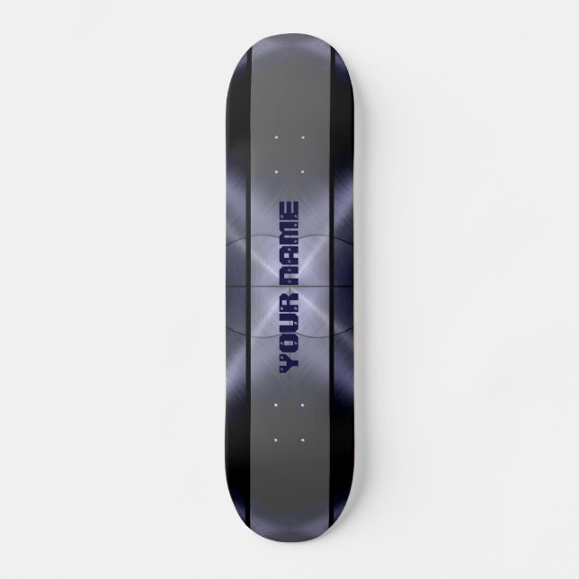 Skateboard Métal brillant gris 3 d'acier inoxydable (Recto)