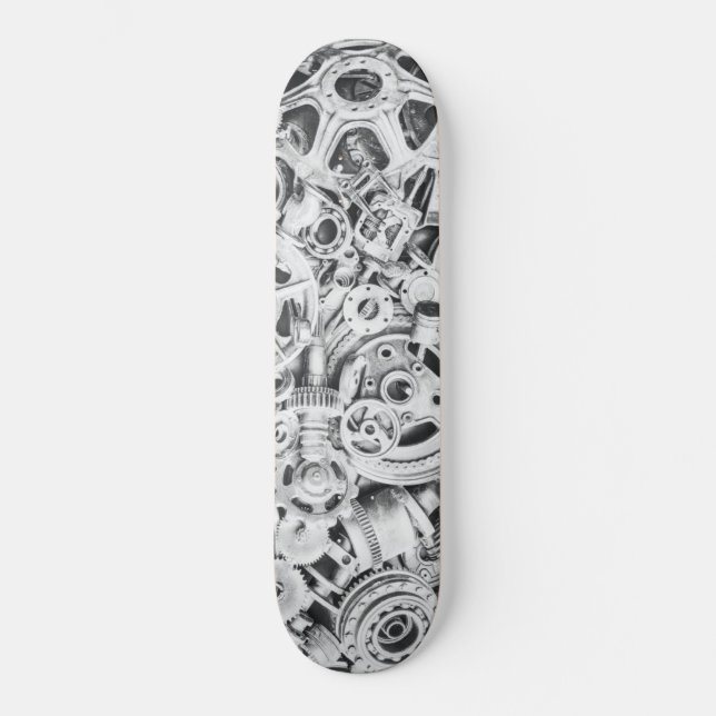 Skateboard Metal Gears Black White Photoboard (Recto)