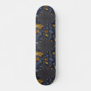 Skateboard Métal Moulé or et argent bleu