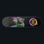 Skateboard *~* Métallique AP88 Elemental Gold Turquoise Drago<br><div class="desc">(Code de recherche AP88 pour trouver des articles similaires ) Transfert facile vers d'autres produits Zazzle. DRAGON Élément Élémentaire avec ANNEAU de FEU / FLAMES / FLAME et MONOGRAMME INITIAL pour votre nom - Conserver ou modifier ou supprimer le texte. Cette Fierce Popular skateboard de tendance chinoise style personnalisé pro...</div>