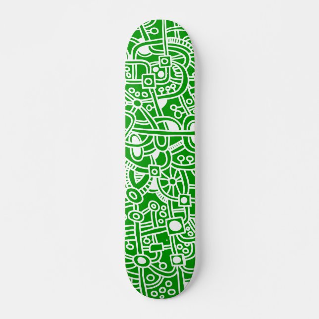 Skateboard Metropolis I - Blanc sur vert (Devant)