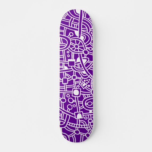 Skateboard Metropolis II - Blanc sur violet (Devant)