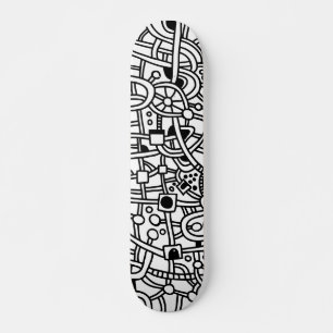 Skateboard Metropolis II - Noir sur blanc