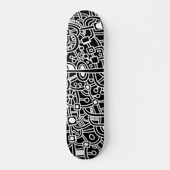 Skateboard Metropolis III - Blanc sur noir (Devant)