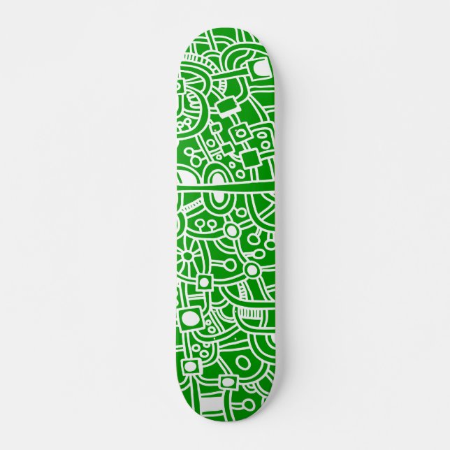 Skateboard Metropolis III - Blanc sur vert (Devant)