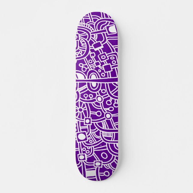 Skateboard Metropolis III - Blanc sur violet (Devant)