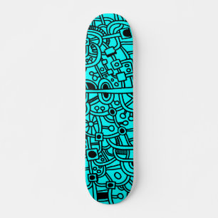 Skateboard Metropolis III - Noir sur Cyan