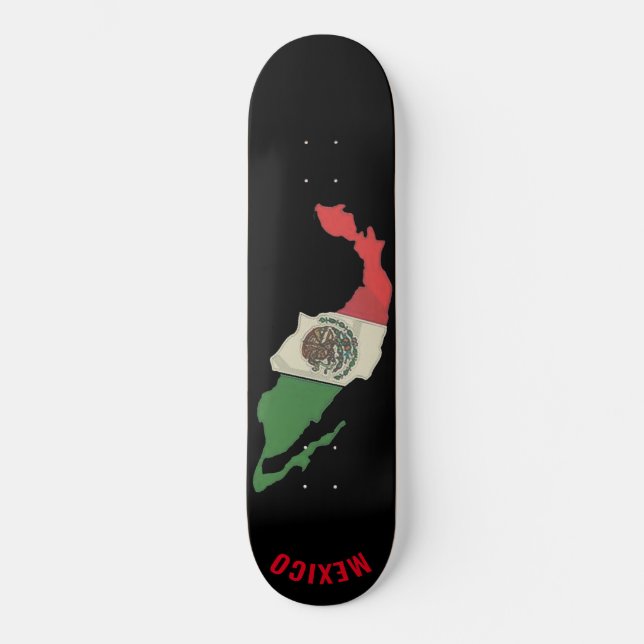 Skateboard Mexique Pride drapeau mexicain Vert Rouge Blanc su (Recto)