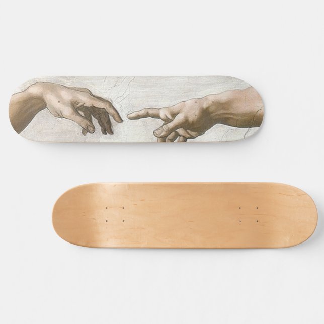 Skateboard Michelangelo Creation of Adam Hands Fine Art (Horz)