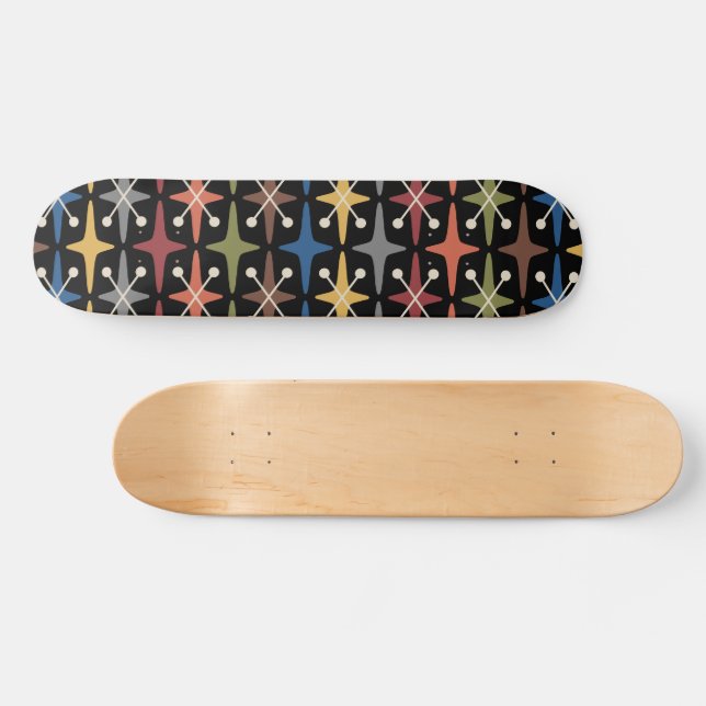 Skateboard Mid Century Modern Starburst Pattern (Horz)