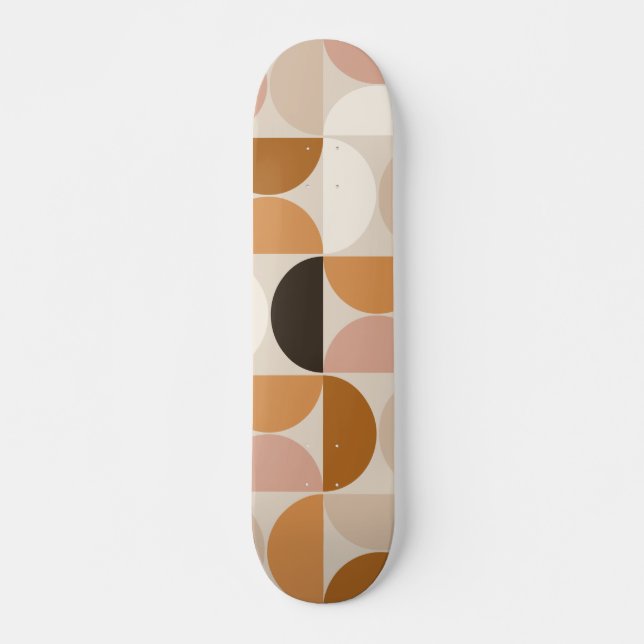 Skateboard Mid Century Moderne Rétro Motif Brown Tons de la T (Devant)