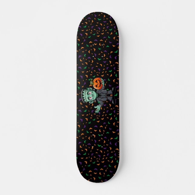 Skateboard Mignon, monstre du dessin animé Frankenstein (Devant)