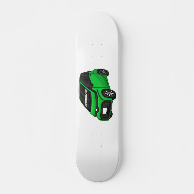 Skateboard Mignonne micro-voiture verte (Devant)