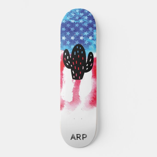 Skateboard *~* Militaire CACTUS Rouge Blanc Bleu (Recto)