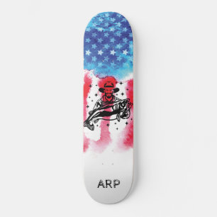 Skateboard *~* Militaire Vet FISHERMAN Rouge Blanc Bleu Drape