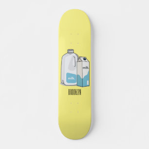 Skateboard Milk cartoon illustration