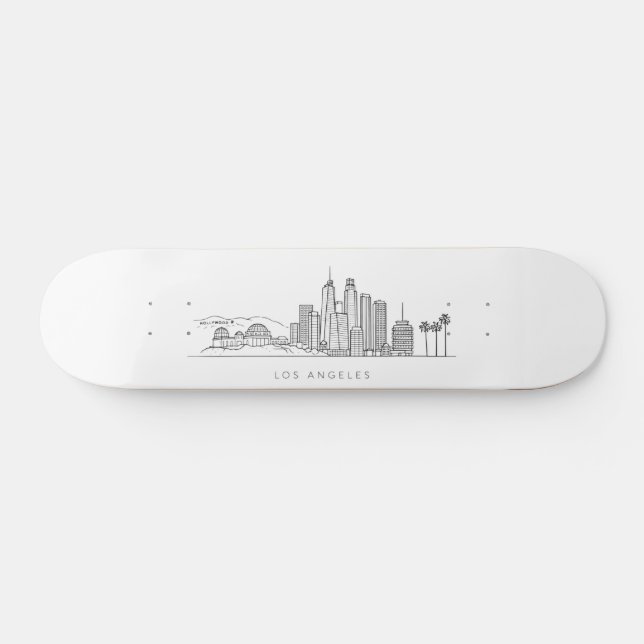 Skateboard Minimalist Los Angeles Skyline Illustration (Horz)