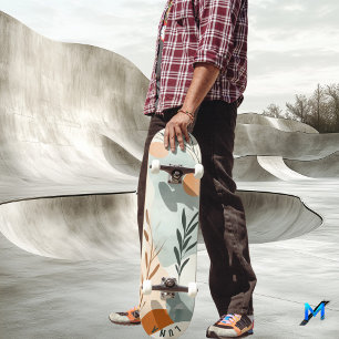 Skateboard Minimaliste Abstrait - Design Organique Terreux Do