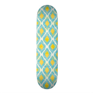 Skateboard Mode jaune bleue d'ikat tribal moderne