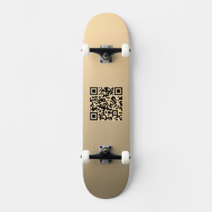 Skateboard Modèle de code QR immédiatement modifiable   Or Fa