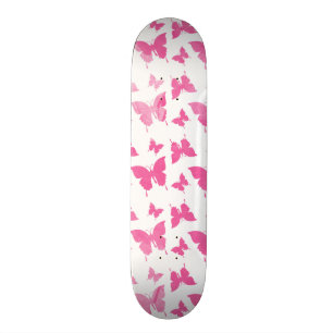 Skateboard Modèle de papillons rose mignon vintage