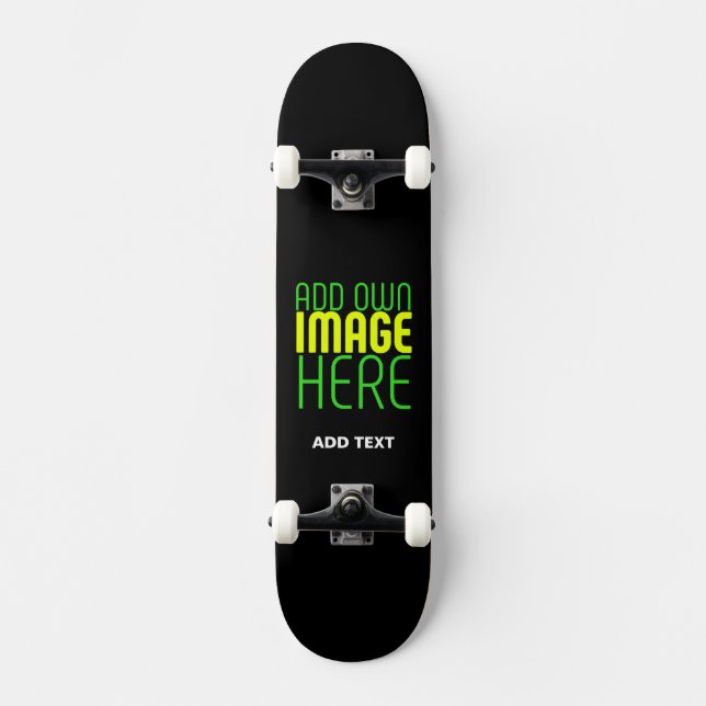 SKATEBOARD MODÈLE DE TEXTE D'IMAGE NOIRE SIMPLE ET MODERNE (Recto)