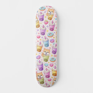 Skateboard Modèle de thé à bulles Boba Shiba Inu Kawaii