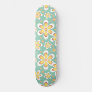 Skateboard Modèle floral jaune