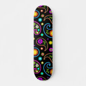 Skateboard Modèle floral moderne de Neon Paisley (Front)