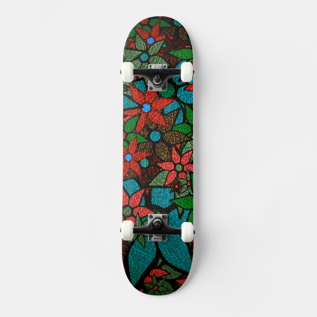 Skateboard Modèle floral tendance #6 (Recto)