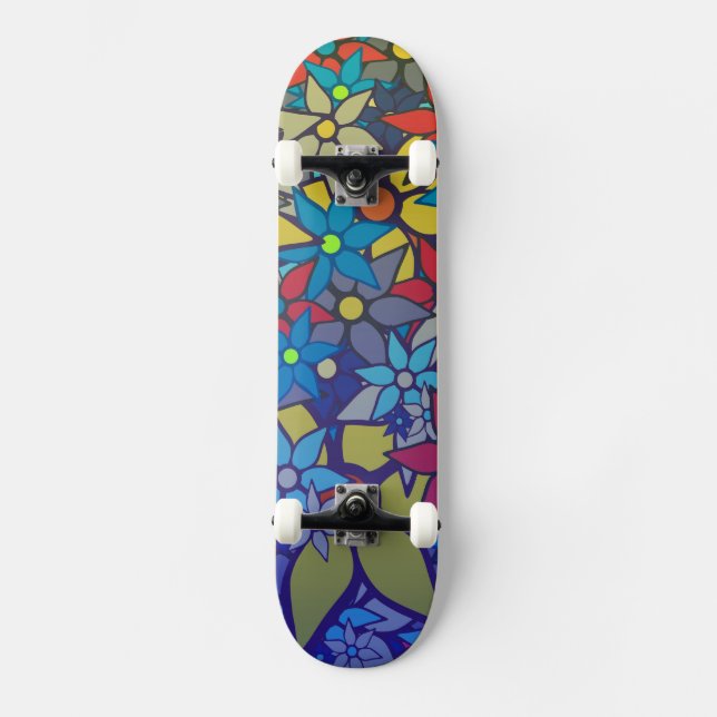 Skateboard Modèle floral tendance #8 (Recto)