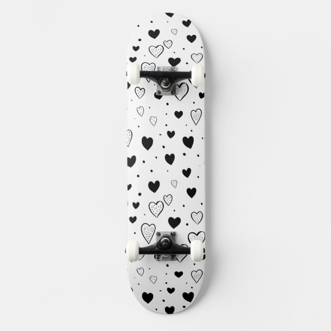 Skateboard Modern Hearts Pattern (Recto)