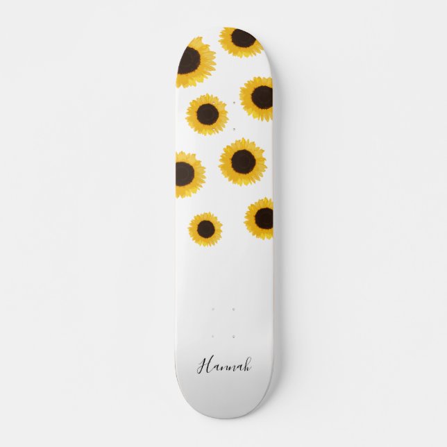 Skateboard Modern Sunflower Personalized (Devant)