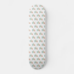 Skateboard moderne arc-en-ciel arbres roses sarcelle simple m
