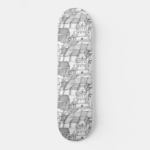 Skateboard Moderne et élégant Château Princess Noir et bla