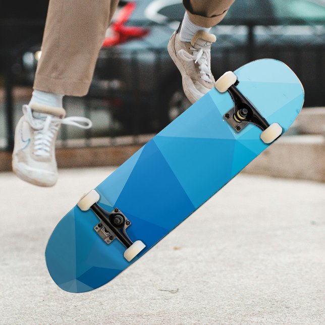 Skateboard Moderne Icy Blue Variation Motif géométrique (Créateur téléchargé)