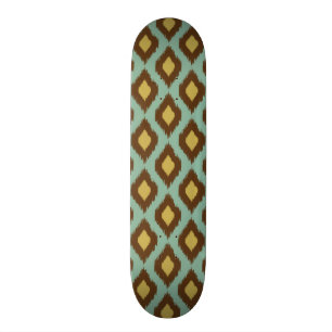 Skateboard Moderne jaune bleu d'ikat tribal moderne