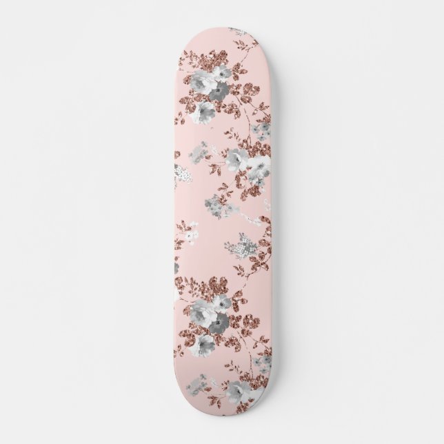 Skateboard Moderne rougissent les parties scintillantes roses (Devant)