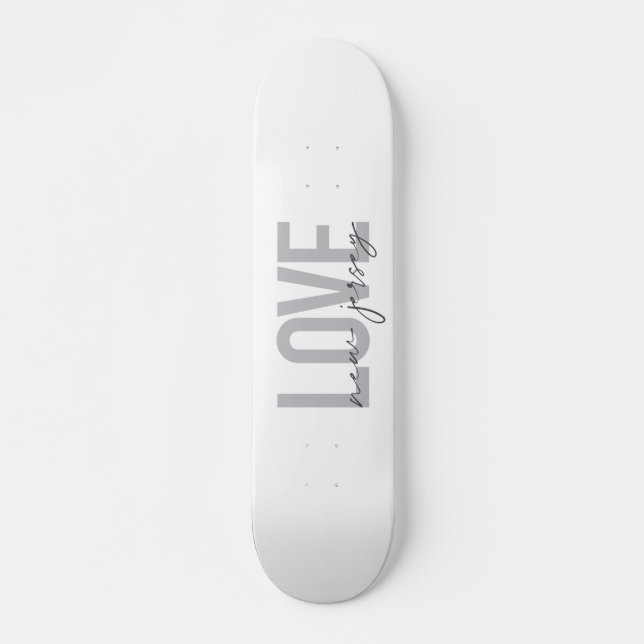 Skateboard Moderne, simple, cool, design urbain Amour New Jer (Devant)
