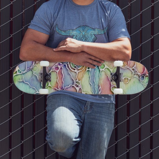 Skateboard Modes de vie - Motif d'art neurographique 1 (Extérieur 3)