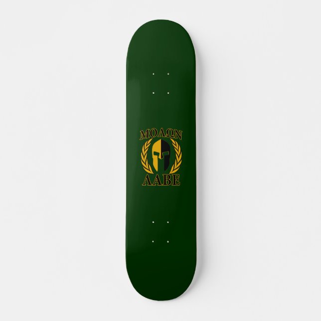 Skateboard Molon Labe Laurels Spartan Forest Décor vert (Devant)