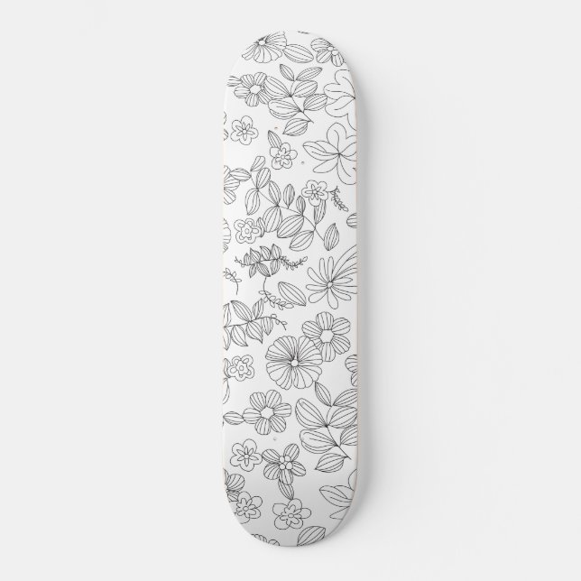 Skateboard Mon design de fleurs 3 (Recto)