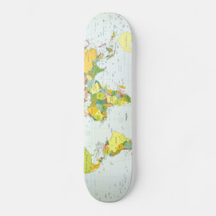 Skateboard monde+carte+globe+pays+atlas