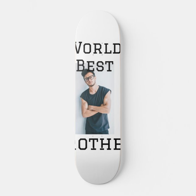 Skateboard Monde meilleur frère ajouter nom texte sport texte (Recto)