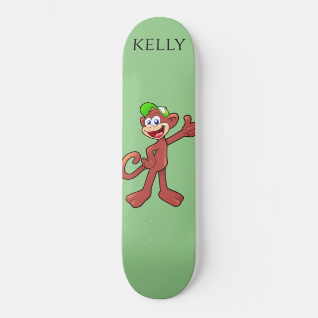 Skateboard Monkey skateboard, nom personnalisé. (Recto)