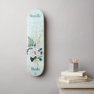 Skateboard Monnaie de mariées avec dentelle et marque Rose Dd
