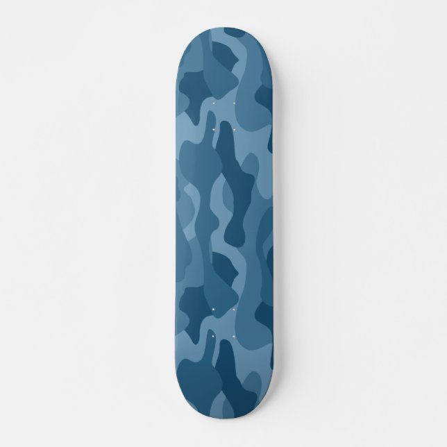 Skateboard Monocolore bleu acier Camo (Devant)