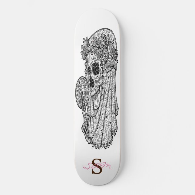 skateboard Monogram Pink LUCKY Skull (Recto)