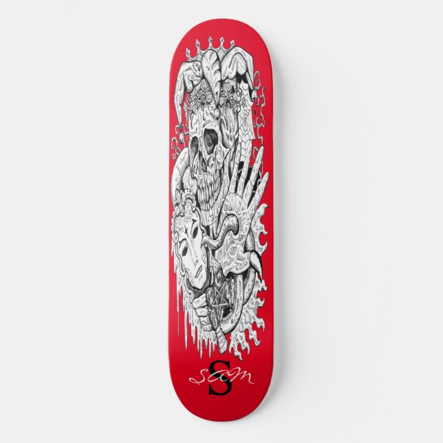 skateboard Monogram Skull Skeleton Court Jester (Recto)